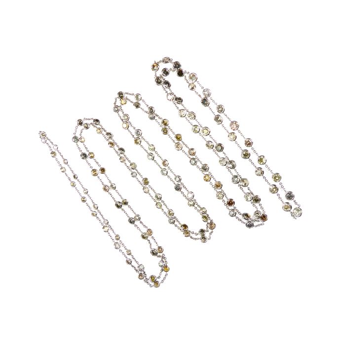 Vari-coloured diamond spectacle set long chain necklace | MasterArt